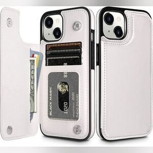 iPhone 14 Plus 6.7" Case 5G Slim Flip Folio Credit Card Slot Holder PU L…